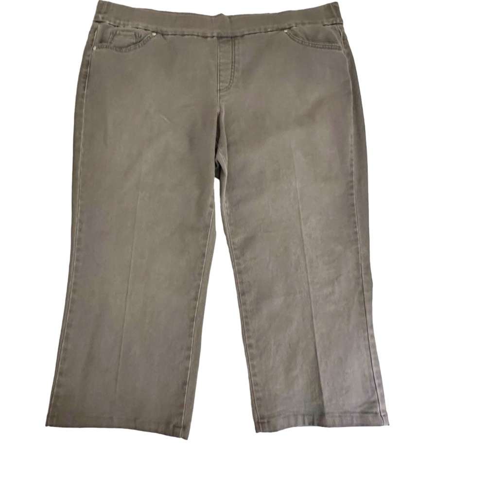 Gloria Vanderbilt Gray Wash Mid-Rise Pull-On Crop/Capri Pants Size 20W